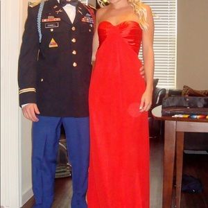 Red formal gown